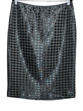 LINDA ALLARELLEN TRACY Women Black and Gray Pencil Skirt, Size 12
